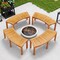 Natural Acacia Wood Garden Bench, Backless Design and Outdoor Seating